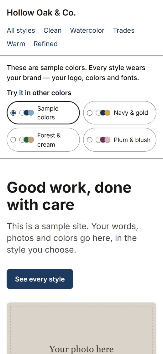 Clean style preview