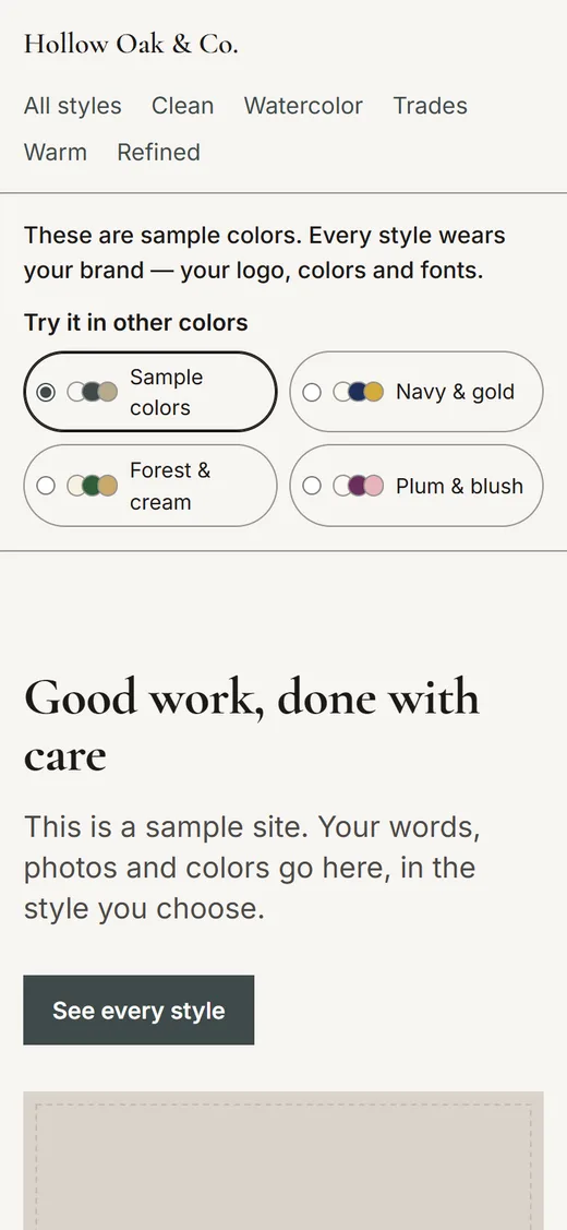 Refined style preview