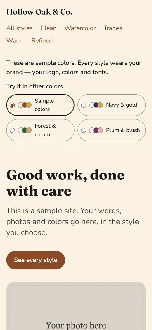 Warm style preview
